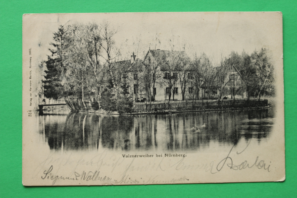 AK Nürnberg / 1899 / Valznerweiher / Teich Gebäude Häuser